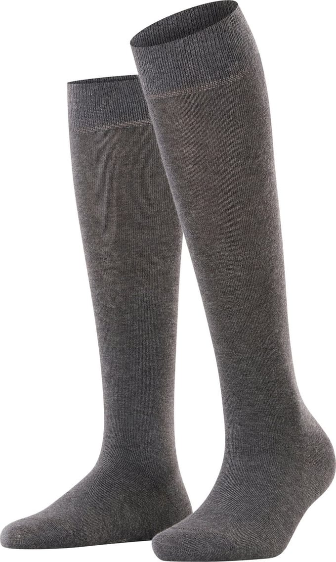 Esprit Basic Pure met comfort tailleband katoen kniekousen dames grijs - maat 35-38