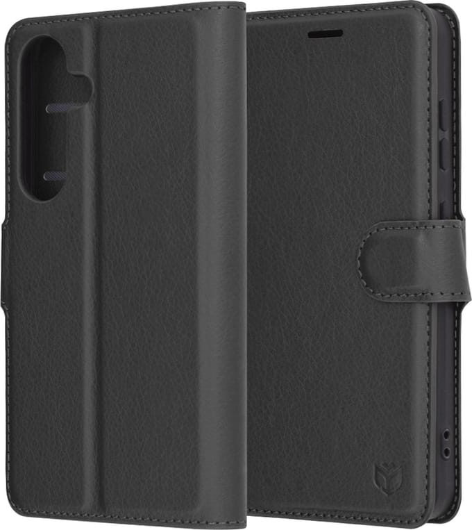 Hoesje geschikt voor Samsung Galaxy S25 - Techsuit Leather Folio Book Wallet Case - Zwart