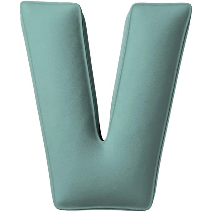 Kussen letter v Yellow Tipi Posh Velvet