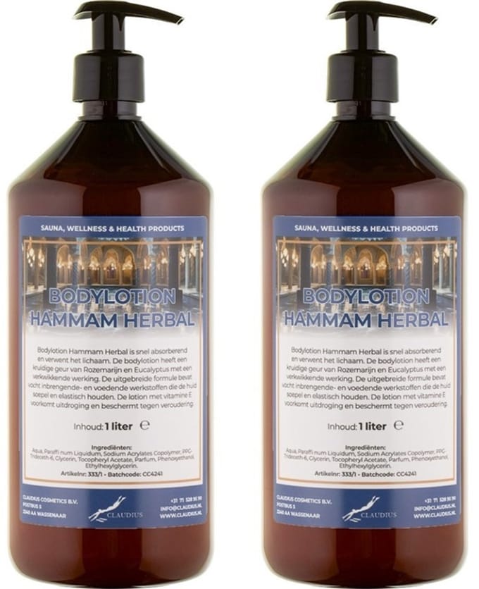 Bodylotion Hammam Herbal 1 Liter - met gratis pomp - set van 2 stuks