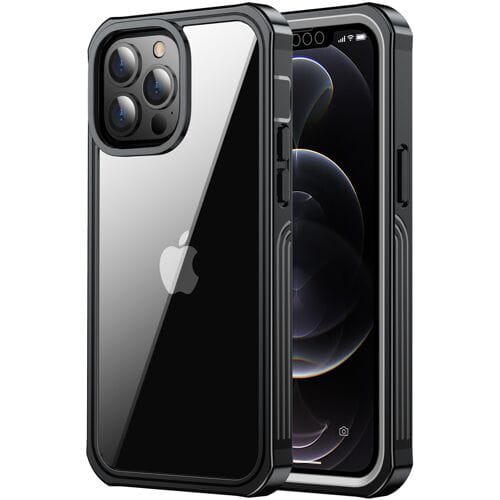 ShieldCase Drielaags hoesje geschikt voor Apple iPhone 13 Pro Max - transparant-zwart - Shock proof Hardcase - Siliconen - TPU Case shockproof