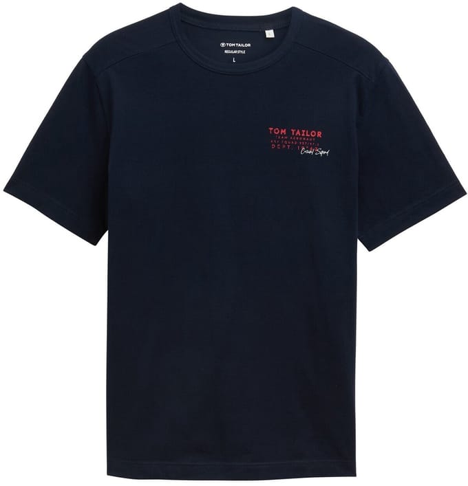 Tom Tailor - T-shirt met print - Maat S - sky captain blue