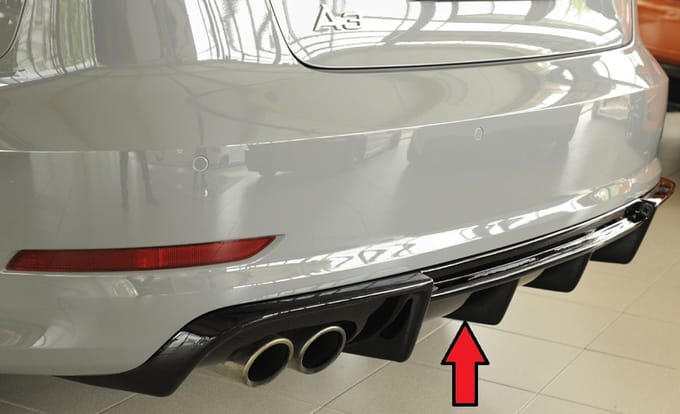 RIEGER - PERFORMANCE DIFFUSER / VALANCE - AUDI A3 PREFACELIFT  SEDAN / CABRIO - GLOSS BLACK