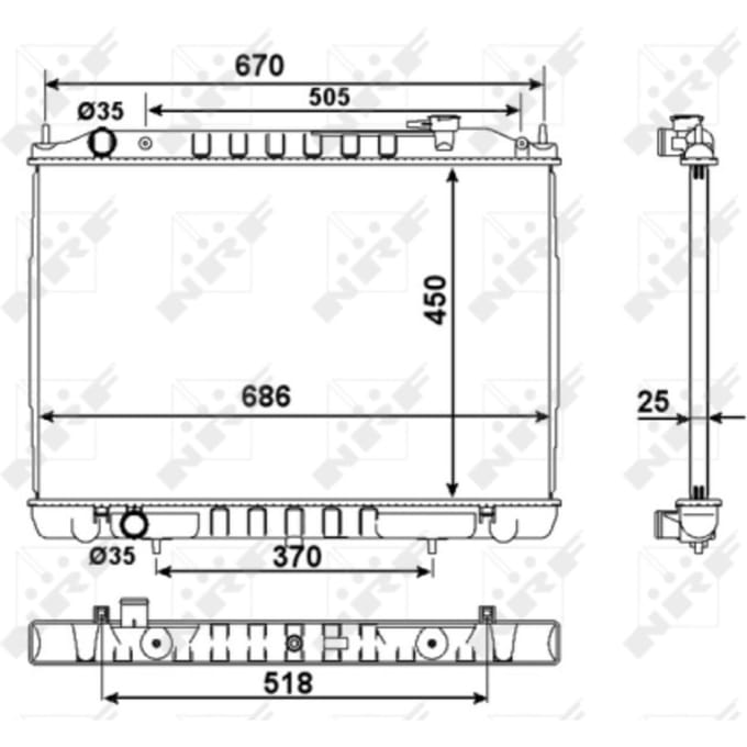 Radiator, motorkoeling NRF 58418