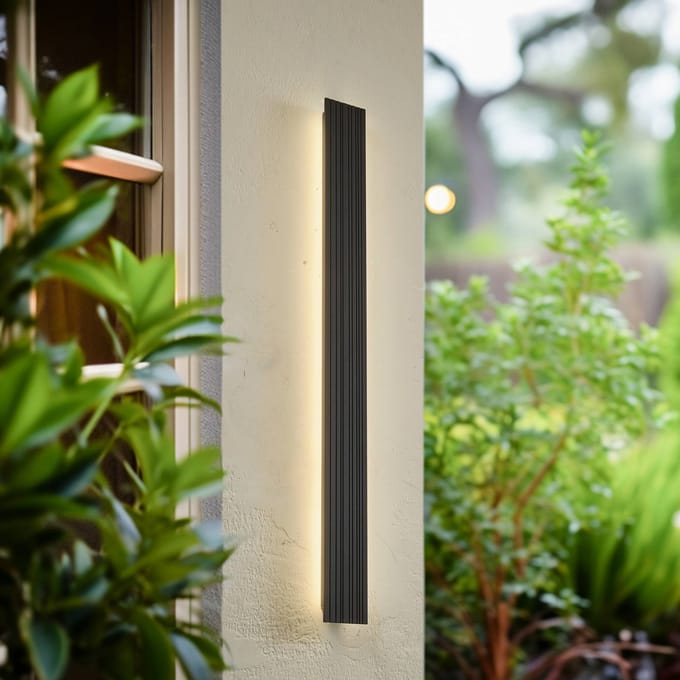Lucande LED buiten wandlamp Melira, hoogte 100 cm, antraciet