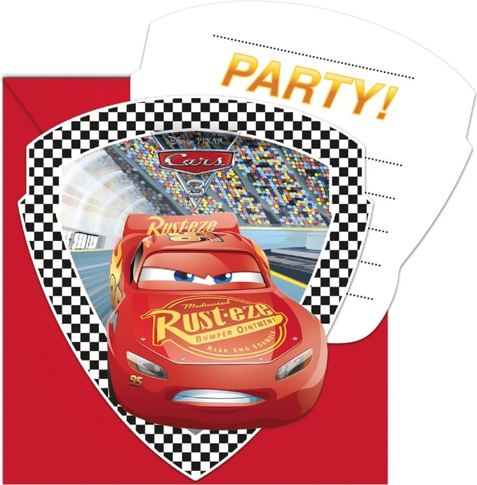 Cars 3 Uitnodigingen 6 stuks