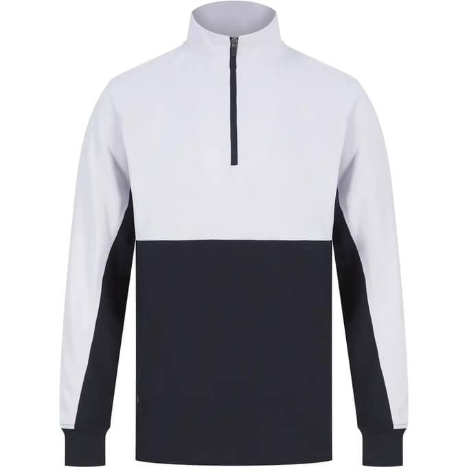 Adults 1/4 Zip Tracksuit Top met rits Navy/White - M