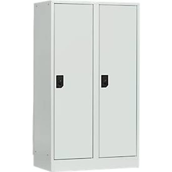 Schoollocker, compartimentbreedte 400 mm, 2 compartimenten, lichtgrijs/lichtgrijs