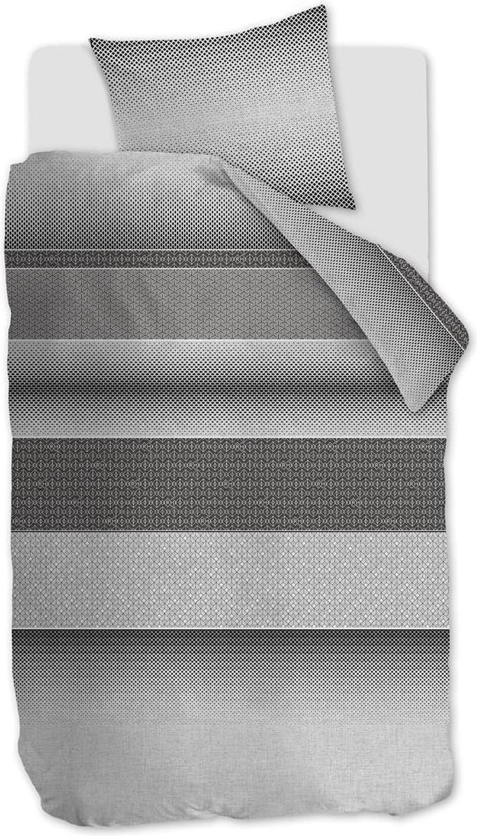 Rivièra Maison Retrograde Dekbedovertrek - Eenpersoons - 140x200/220 cm - Grijs
