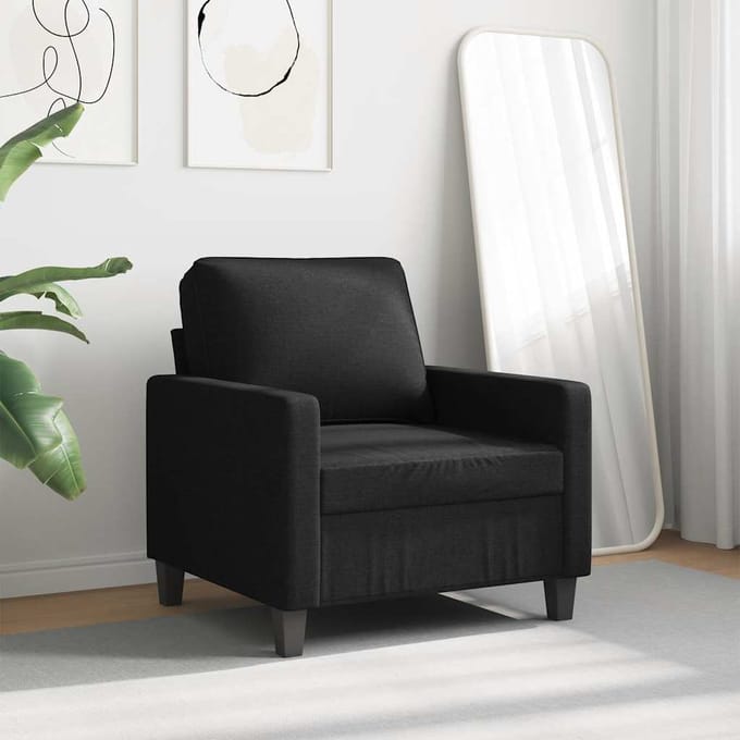 vidaXL - Fauteuil - 60 - cm - stof - zwart