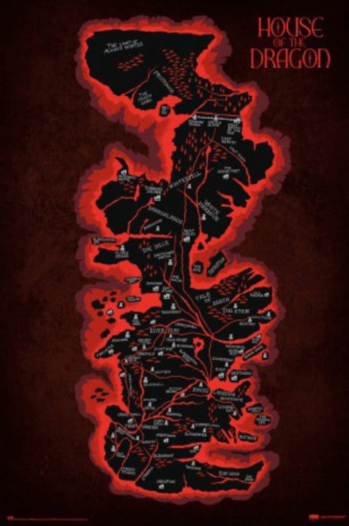 Poster House of the Dragon - Map Westeros 61x91,5cm