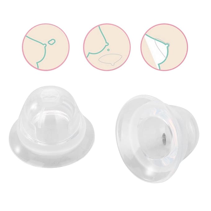1 PaarSet Siliconen Tepelcorrector Tepeltrekkers voor Platte Ingetrokken Tepels Borstvoedingshulp white