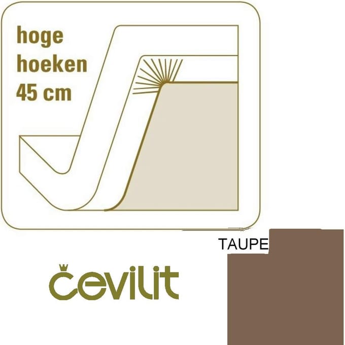 Hoeslaken jersey Maxima taupe 140/160 - Cevilit