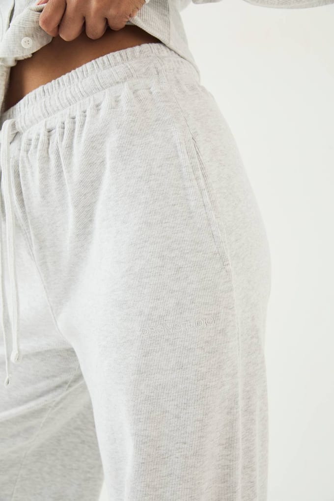 Dames Dsgn Studio Zware Geribbelde Rechte Pijp Joggingbroek | Asgrijs | Maat: XL