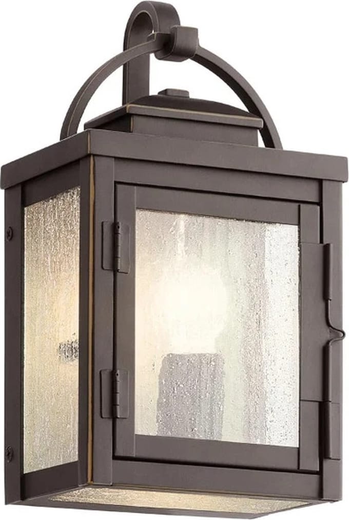 Kichler LED Wand Buitenlamp Carlson | 1X E27 Max 60W | IP44 | Dimbaar | Rubbed Bronze