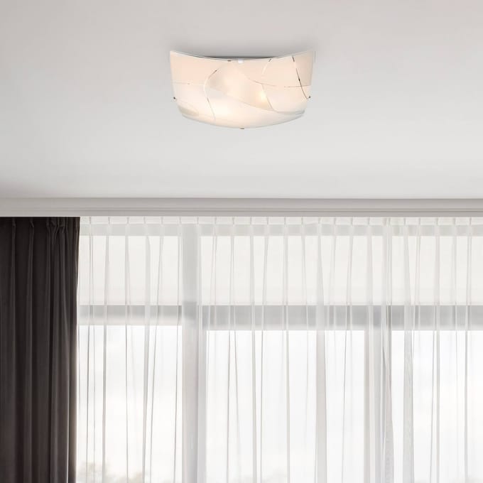 Globo Plafondlamp Paranja, hoekig, 30x30cm, patroon