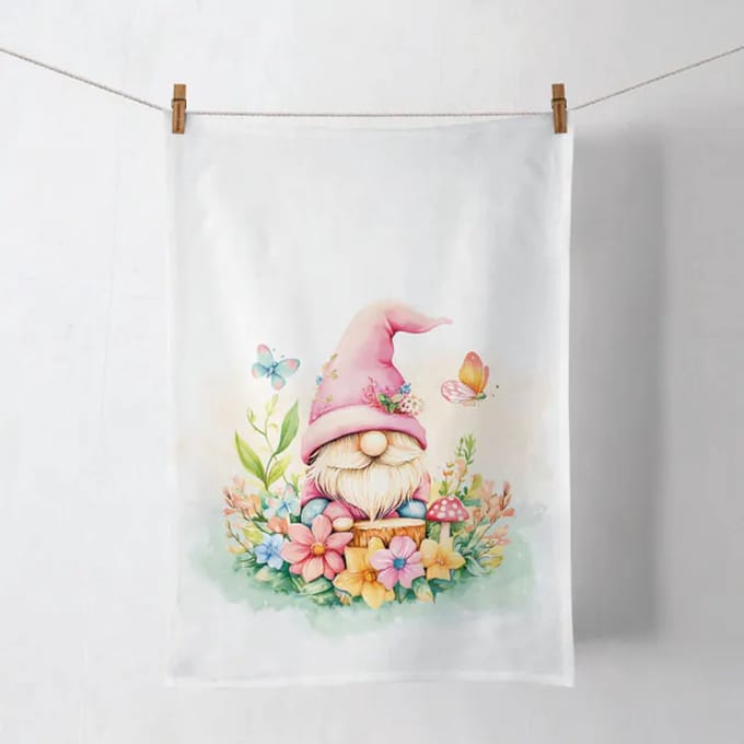 Ambiente Kitchen towel Charming gnome – 50x70 cm – 100% katoen – set van 2 – speels seizoensdesign