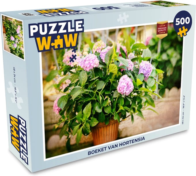 Puzzel Boeket van hortensia - Legpuzzel - Puzzel 500 stukjes
