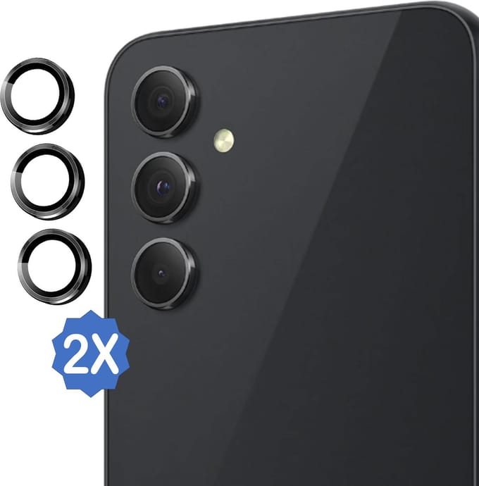 2x Camera Screenprotector geschikt voor Samsung Galaxy S24 FE - Beschermglas Camera - Screen Cover Glas