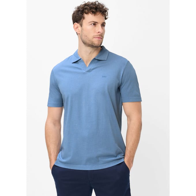 Brax Heren Poloshirt  Style PAZ atlantic, blauw, maat XL