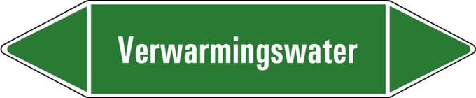 Verwarmingswater leidingmarkering op vel 75 x 17 mm - 8 per vel