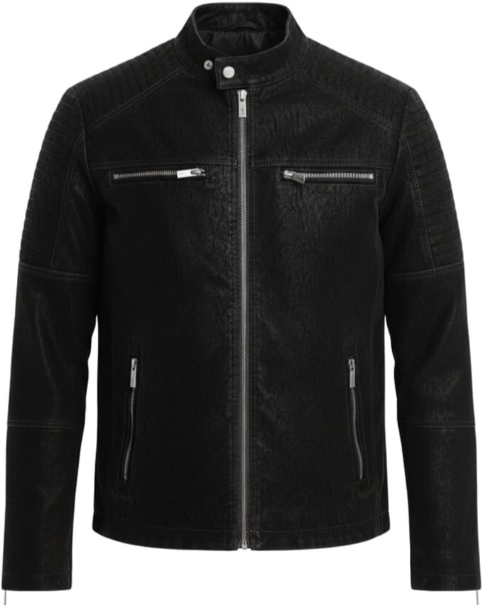 OMBRE Jas - Lange Mouw - Rits - Effen Zwart M