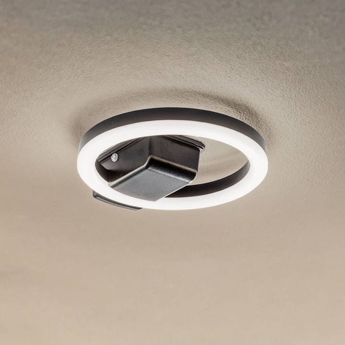 Lindby LED buiten plafondlamp Finian, Ø 22 cm, CCT, dimbaar