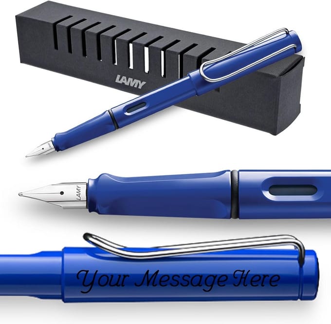 Luxe Vulpen Blauw - Gegraveerd Perfect Cadeau - Medium Penpunt