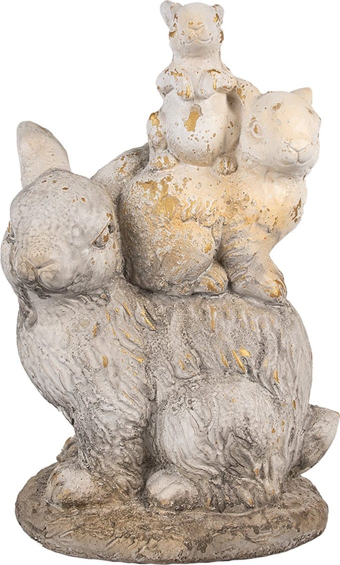 Clayre & Eef Decoratie Beeld Konijn 43 cm Bruin Beige Magnesium (MGO)