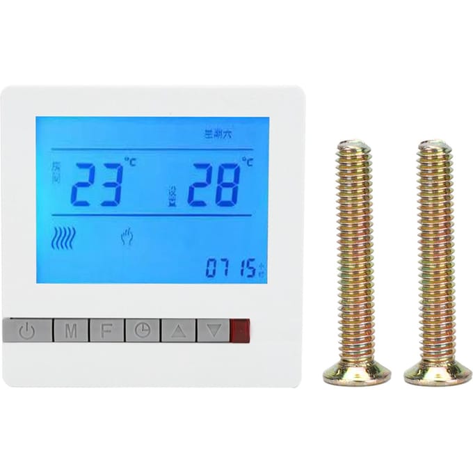AC220V Thermostaat Water Vloerverwarming Temperatuurregelaar Paneel met LCD-display blue