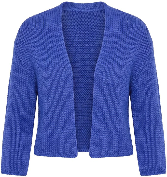 Angel of Style - Dames - Jas met opengewerkt breisel oversized open silhouet - Blauw - Maat 46+