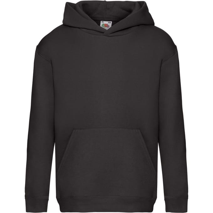 Fruit of the Loom Sweatshirt met capuchon voor kinderen/Kinderen (Zwart)
