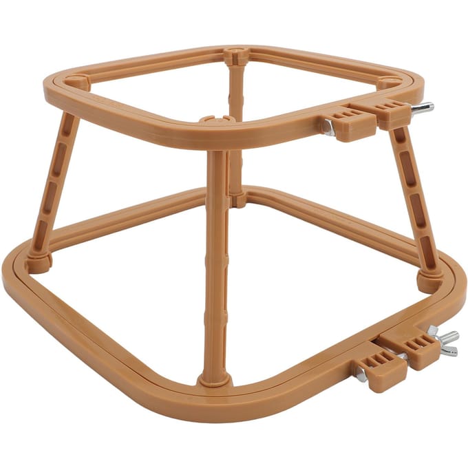 Dubbellaags borduurraam, steekring, verstelbare geïntegreerde ABS-naaldhouder, handig voor op het bureau (khaki). kaki