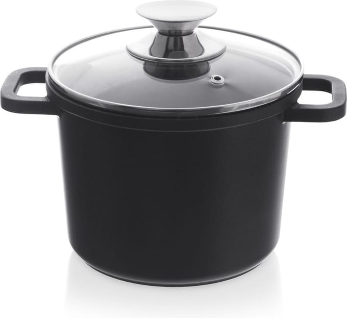 Kookpan Graniet met Glazen Deksel Hoog GRANDE 2 l - Kookpot - Soeppan