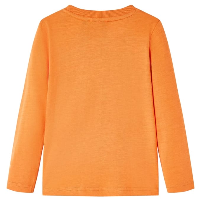 vidaXL - Kindershirt - met - lange - mouwen - 128 - donkeroranje