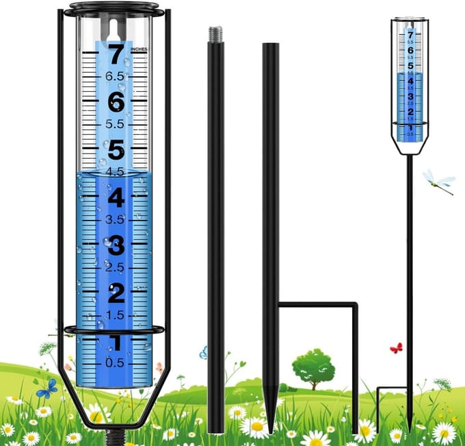 Regenmeter Buiten - Regenmeter Tuin - Weer Meten - Verstelbare Hoogte - 7 Inch - Transparant