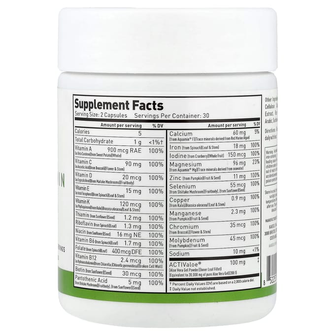 Kaged, multivitamines, 60 gélules végétales