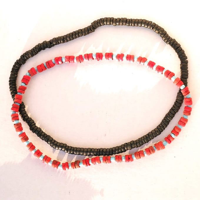 CocoReef Choker - Set van 2 - Zwart & Oranje/Blauw