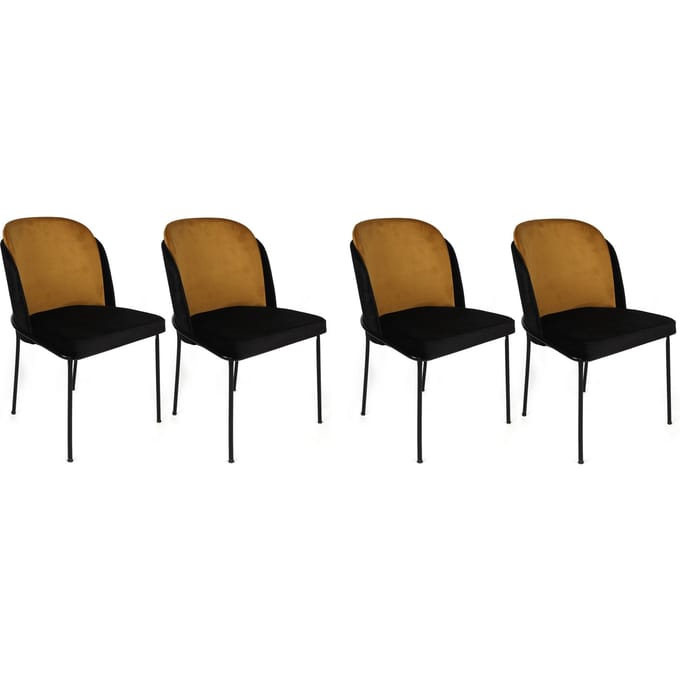 Set van 4 eetkamerstoelen Dore velvet | Atelier Del Sofa