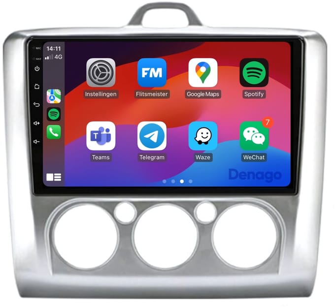 CarPlay autoradio geschikt voor Ford Focus | 2005 t/m 2010 | Android 16 | Draadloos Apple CarPlay & Android Auto | 2GB + 32GB | QuadCore processor | Denago DNG-A84 | 2025 model | 2005 2006 2007 2008 2009 2010 | Bluetooth & Wifi