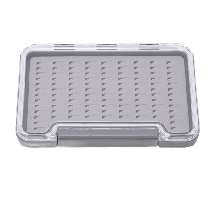 Vliegvismandje Waterdicht Schokbestendig Draagbaar Vliegenbox voor Vliegvissers Triangular Hole gray