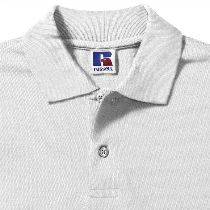 Russell Heren 100% Katoenen Korte Mouw Poloshirt (Wit)