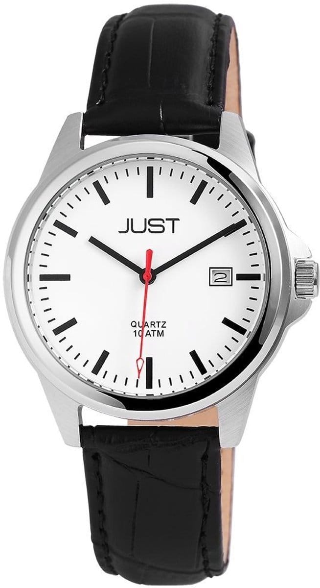 JUST herenhorloge echt leer Troy, datumweergave