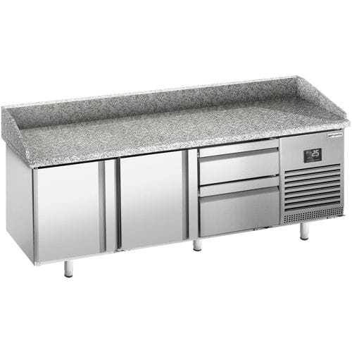 GGM Gastro Pizzakühltisch Premium PLUS - 1980x700mm - mit 2 Türen & 2 Schubladen