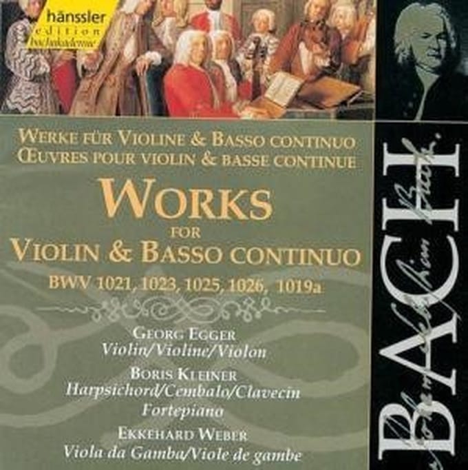 Geaorge Egger,Boris Kleiner, Ekkehard Weber - J.S. Bach: Works For Violin & Basso Continuo (CD)