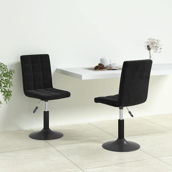 vidaXL - Eetkamerstoelen - draaibaar - 2 - st - fluweel - zwart