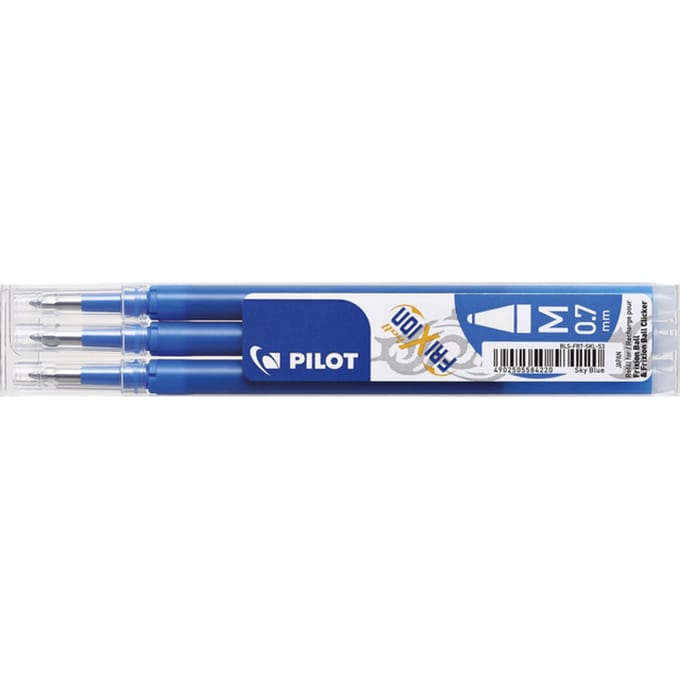 Set van 3 - Vulling FriXion Ball 0.7 - Hemelsblauw - Medium penpunt
