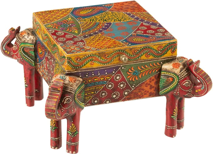 J-Line Doos Olifant Voet Delhi Mango Hout Mix