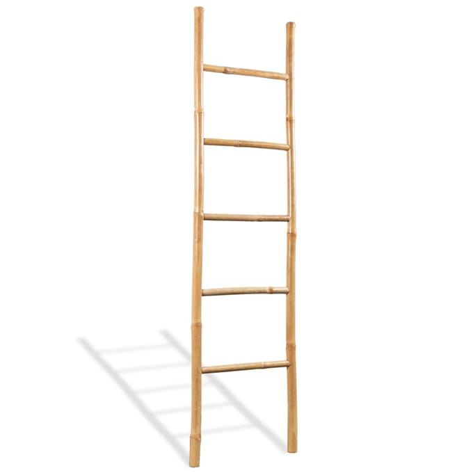 vidaXL - Handdoekladder - met - 5 - sporten - 150 - cm - bamboe