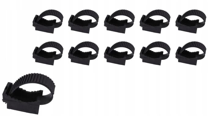 Zwarte Kabelklemmen UP-50, 10 stuks, 30-50mm diameter